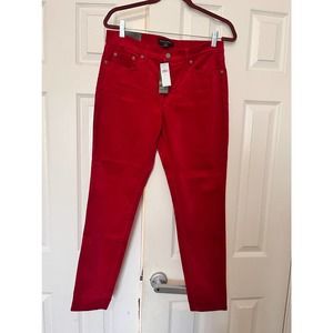 NWT Banana Republic Red Skinny Velvet Jeans, Sz 10